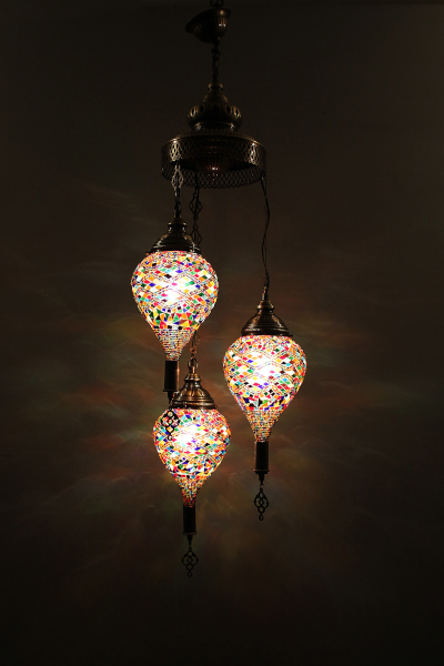 3in1 Bullet Glass Mosaic Sultan Chandelier